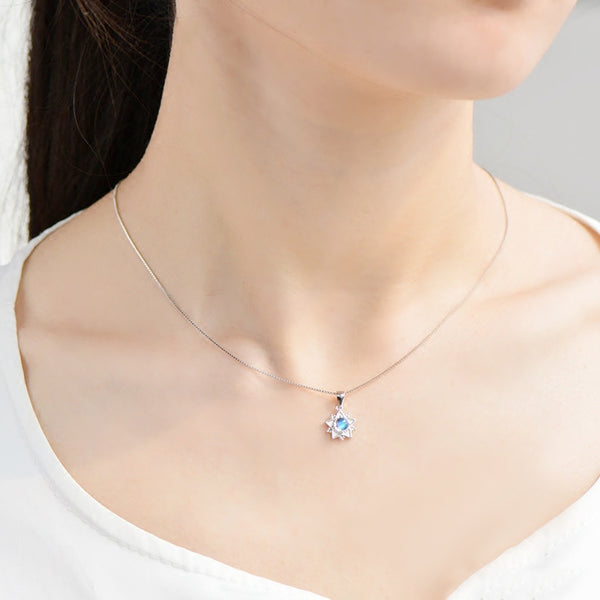 Moonstone Pendant Necklace June Birthstone Jewelry Sterling Silver Accessories Women beautiful