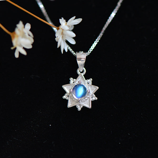 Moonstone Pendant Necklace June Birthstone Jewelry Sterling Silver Accessories Women chic