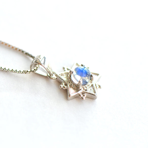 Moonstone Pendant Necklace June Birthstone Jewelry White Gold Plated Sterling Silver Accessories Women