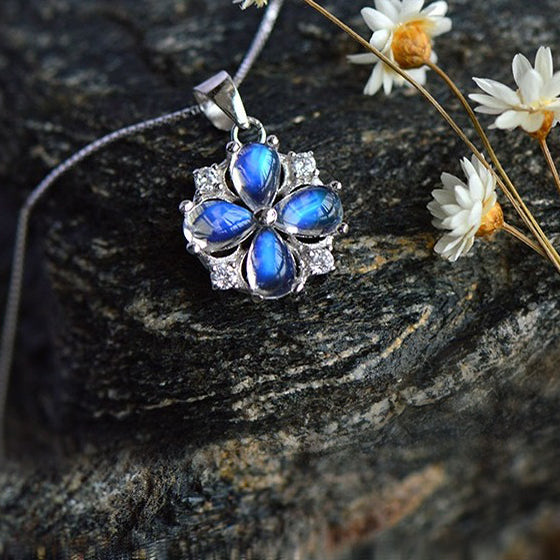 Moonstone Pendant Necklace June Birthstone Jewelry Sterling Silver Accessories Women fashionable