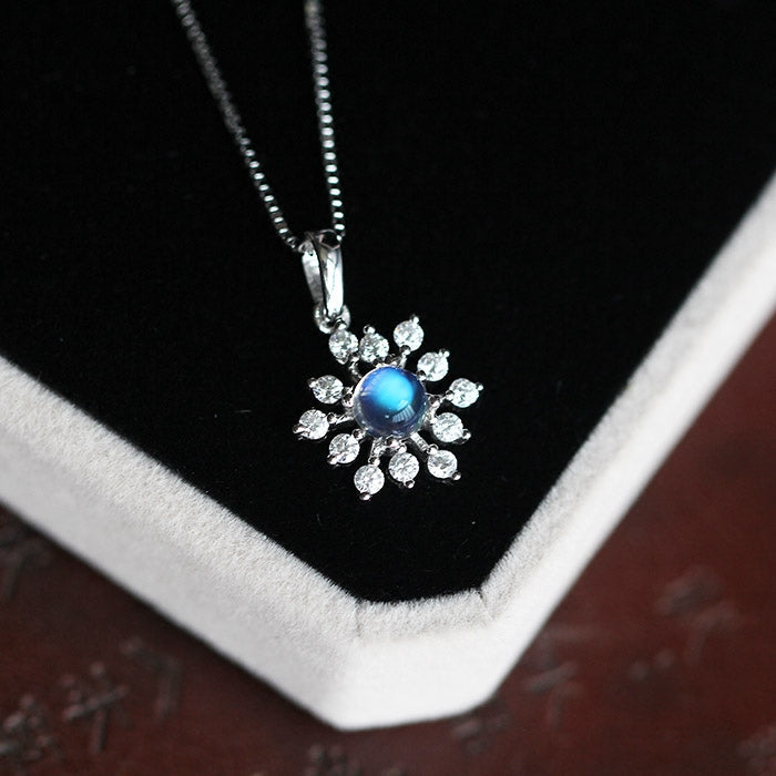 Moonstone Pendant Necklace Silver Handmade June Birthstone Gemstone Jewelry Accessories gift Women girl adorable