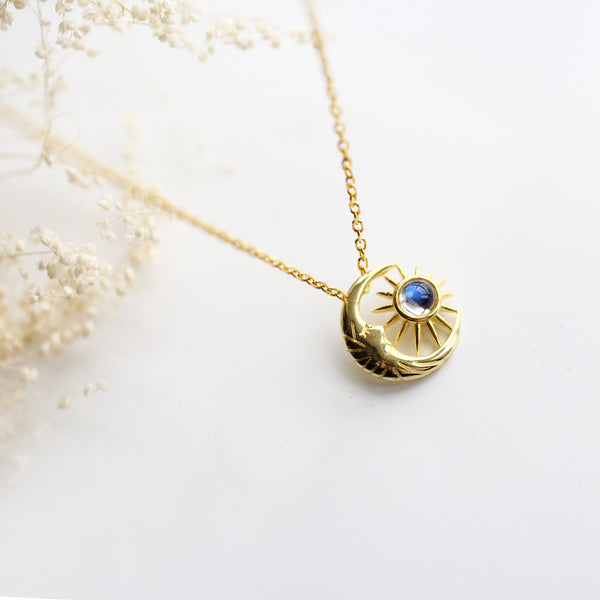Moonstone Pendant Necklace Silver Handmade June Birthstone Gemstone Jewelry Accessories gift Women girl adorable