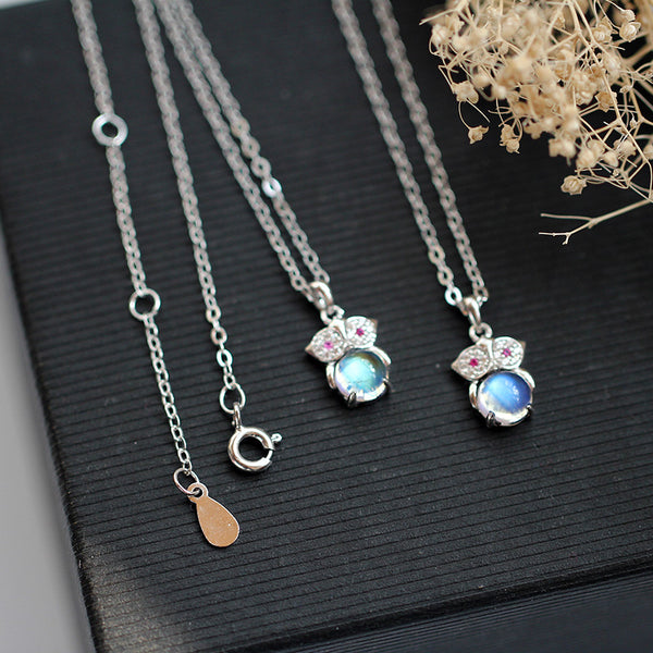 Moonstone Pendant Necklace Silver Handmade June Birthstone Gemstone Jewelry Women beautiful