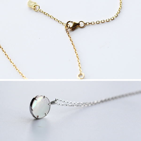 Moonstone Pendant Necklace Silver Handmade June Birthstone Gemstone Jewelry Women chic