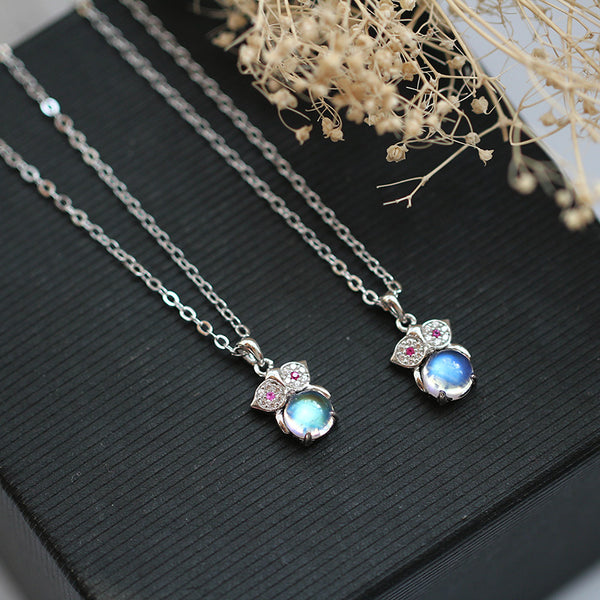 Moonstone Pendant Necklace Silver Handmade June Birthstone Gemstone Jewelry Women