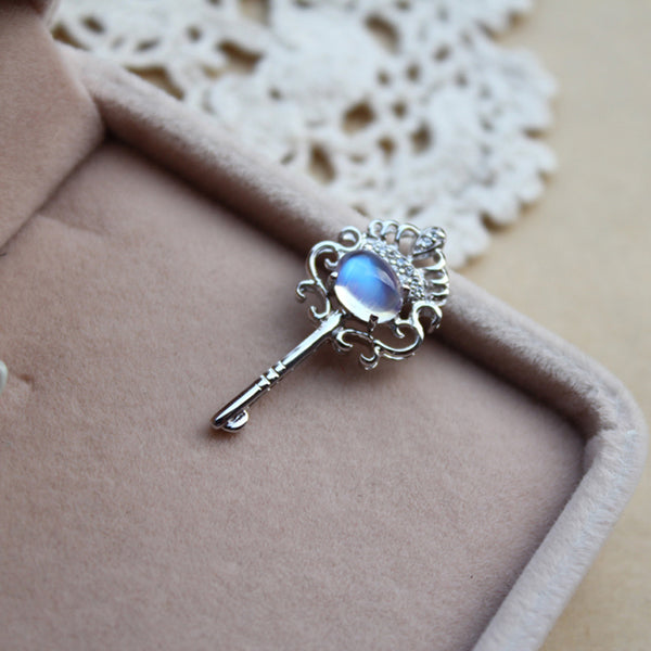 Moonstone Pendant Necklace Silver Handmade June Birthstone Gemstone Jewelry Women