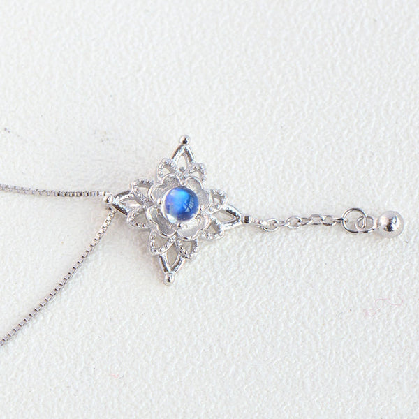 Moonstone Pendant Necklace Silver Jewelry Women june birthstone