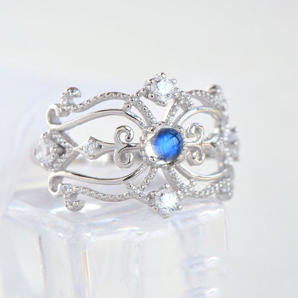 Moonstone Ring Gold Plated Silver engagement Ring June Birthstone Women cute