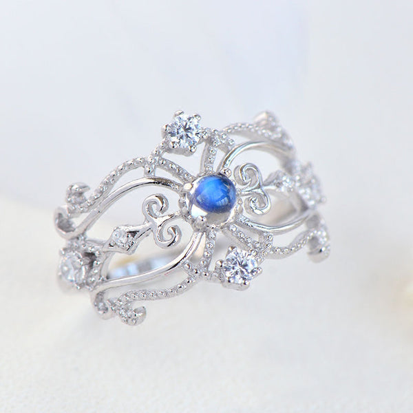 Moonstone Ring Gold Plated Silver engagement Ring June Birthstone Women adorable