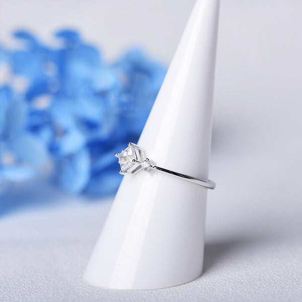 Moonstone Ring White Gold Plated Silver Engage proposal Ring JUNE BIRTHSTONE GEMSTONE JEWELRY Women Accessories