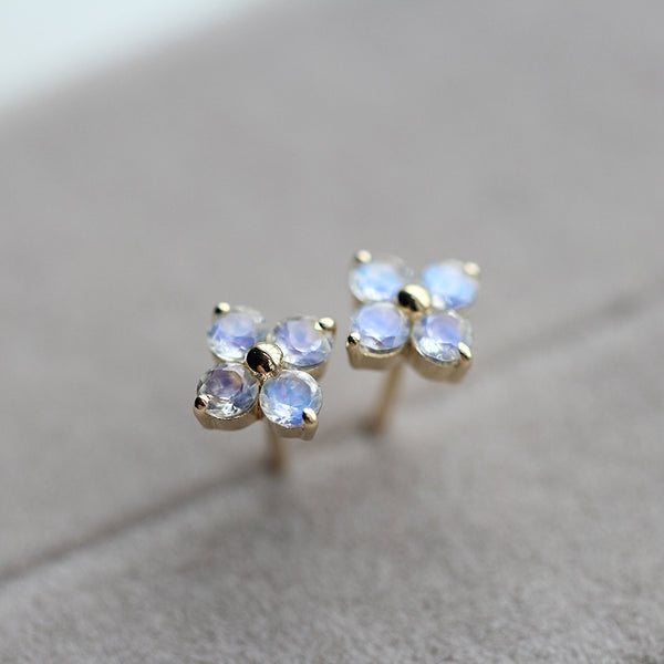 Moonstone Stud Earrings Gold Jewelry Accessories Women