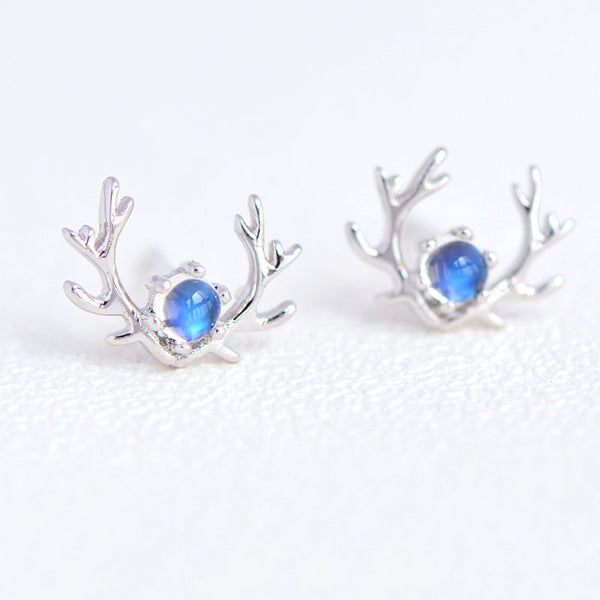 Moonstone Stud Earrings Gold Silver Jewelry Accessories Women gemstone jewel