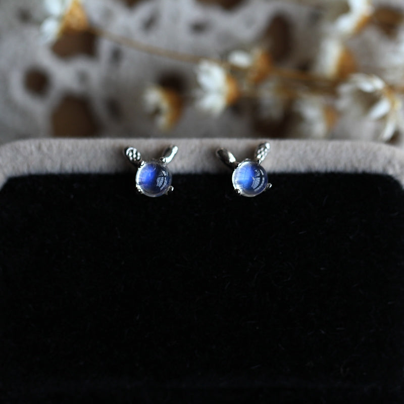 Moonstone Stud Earrings Gold Sterling Silver Jewelry Accessories Women beautiful