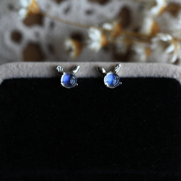 Moonstone Stud Earrings Gold Sterling Silver Jewelry Accessories Women beautiful