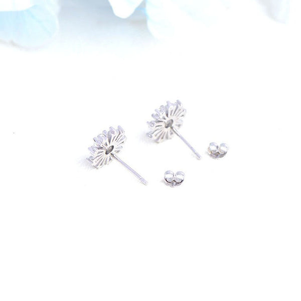 Moonstone Stud Earrings Gold Sterling Silver Jewelry Accessories Women cute