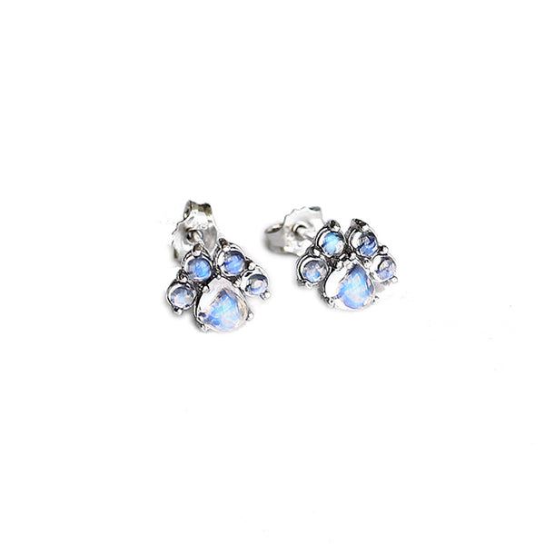 Moonstone Stud Earrings Gold Sterling Silver Jewelry Accessories Women cute