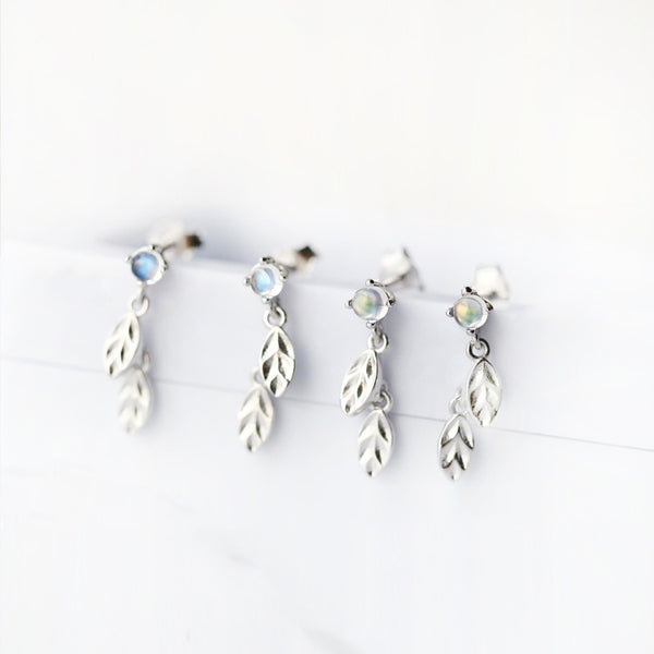Moonstone Stud Earrings Gold Sterling Silver Jewelry Accessories Women fine