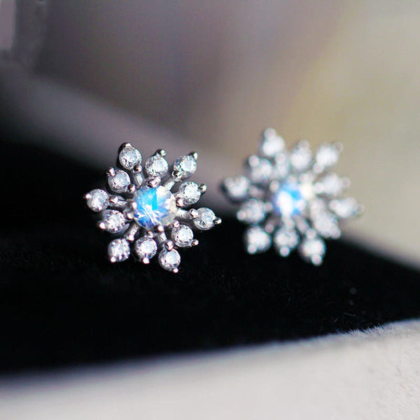 Moonstone Stud Earrings Gold Sterling Silver Jewelry Accessories Women