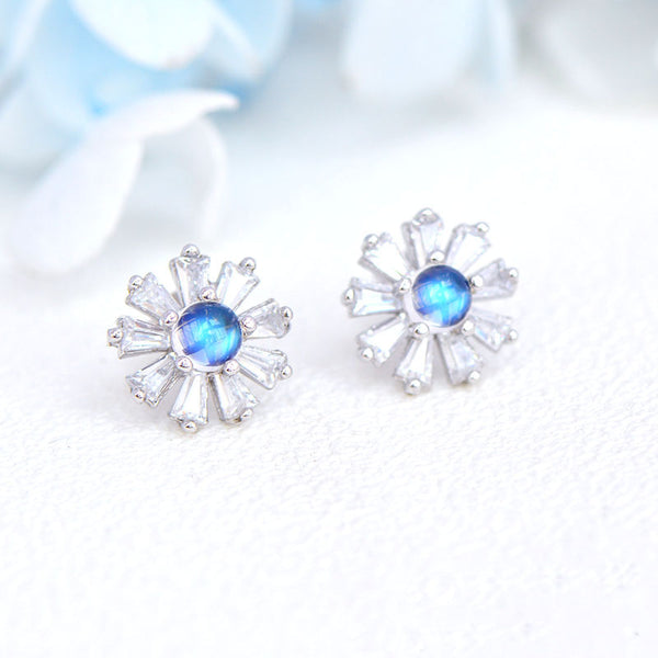 Moonstone Stud Earrings Gold Sterling Silver Jewelry Accessories Women