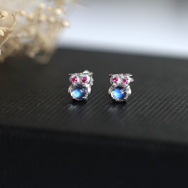 Moonstone Stud Earrings Gold Sterling Silver Jewelry Accessories Women