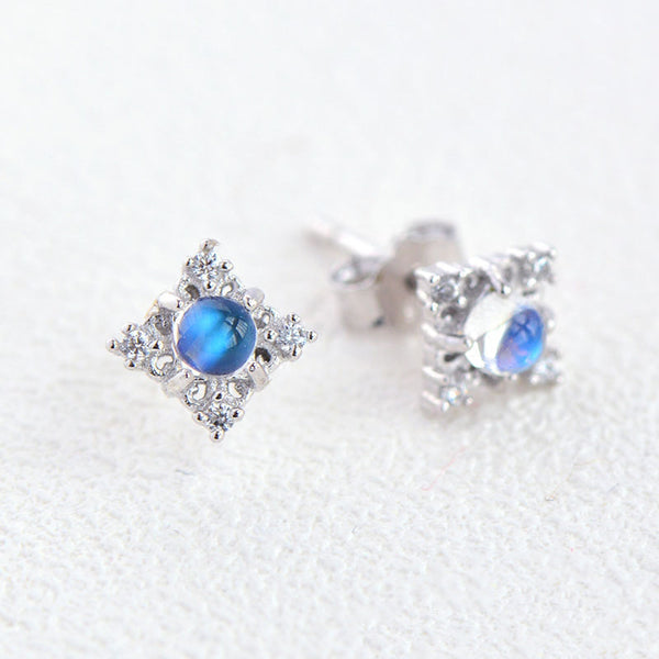 Moonstone Stud Earrings June Birthstone Jewelry Sterling Silver Accessories Women adorable