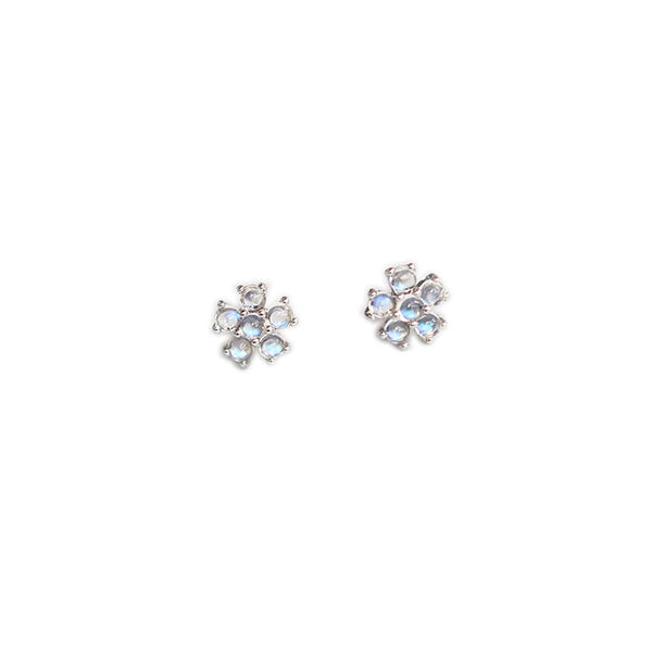 Moonstone stud Earrings Gold Sterling Silver Jewelry Accessories Women cute