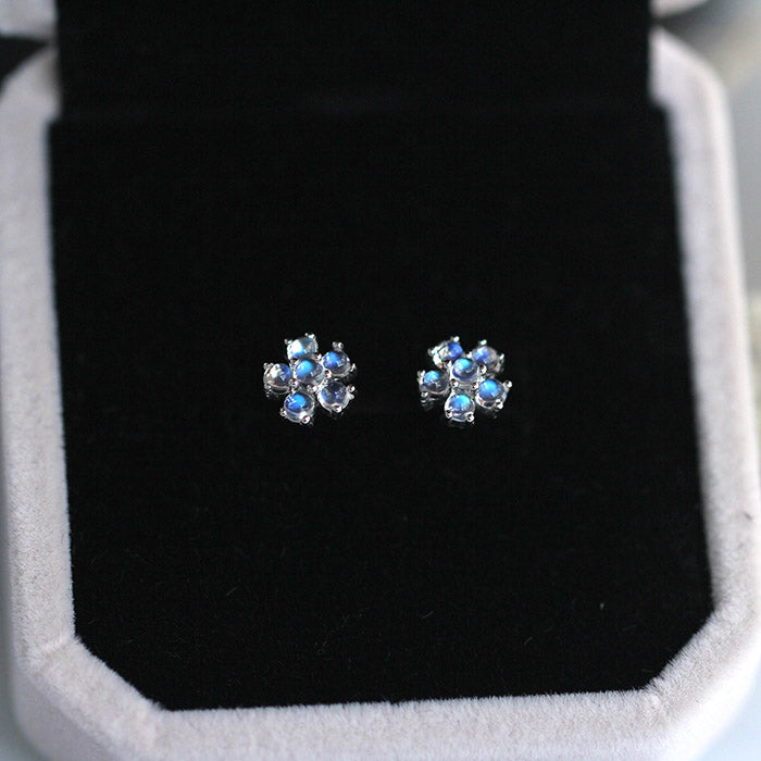Moonstone stud Earrings Gold Sterling Silver Jewelry Accessories Women