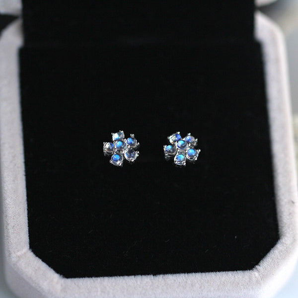 Moonstone stud Earrings Gold Sterling Silver Jewelry Accessories Women