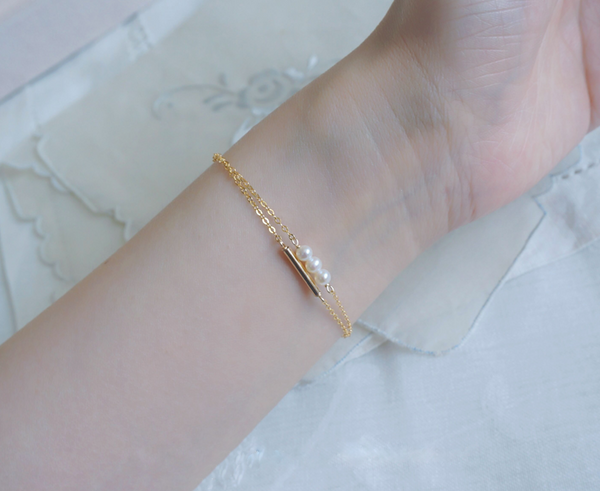 Nice Womens Freshwater Pearl Bracelet Gold Plated Bracelets For Her Cute