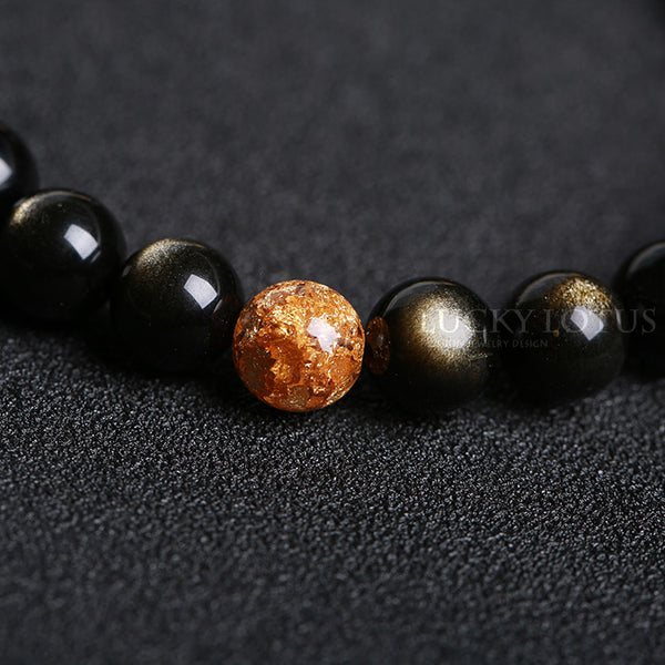 Obsidian Blue Sandstone Beaded Bracelets Handmade Gemstone Jewelry Accessories Women Men beautiful
