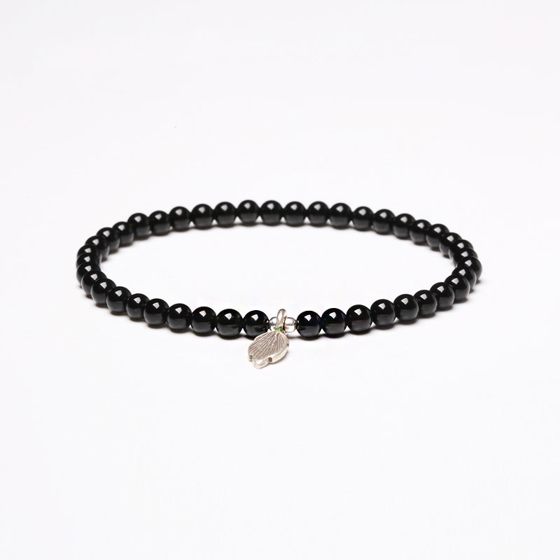 Obsidian Blue Sandstone Beaded Bracelets Handmade Gemstone Jewelry Accessories Women Men cool