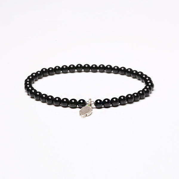 Obsidian Blue Sandstone Beaded Bracelets Handmade Gemstone Jewelry Accessories Women Men cool