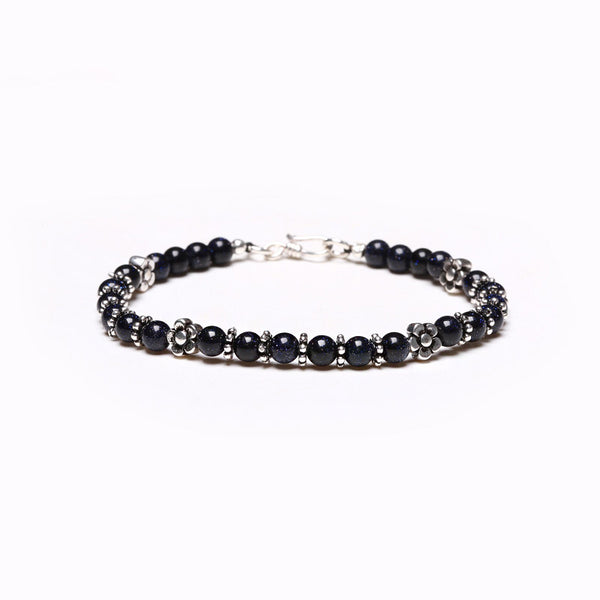 Obsidian Blue Sandstone Onyx Beaded Bracelets Handmade Gemstone Jewelry Accessories for Women Men