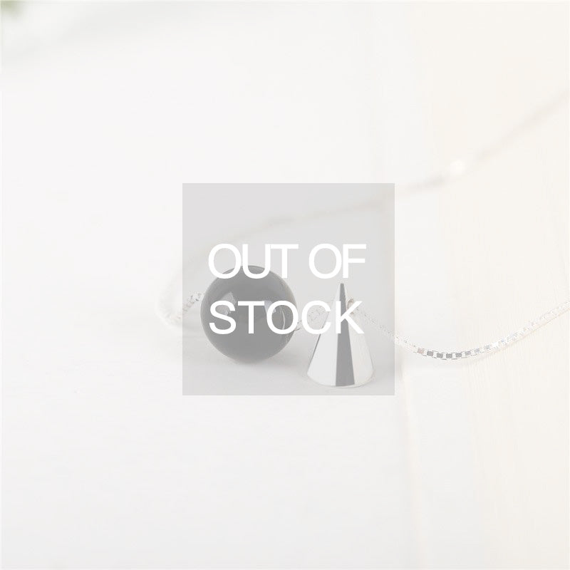 Geometric Onyx Pendant Necklace in Sterling Silver Unique Jewelry Gifts For Women men