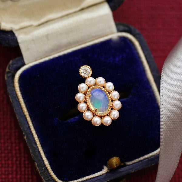 Opal Pearl Pendant Necklace Gold Sterling Silver Jewelry Accessories Women