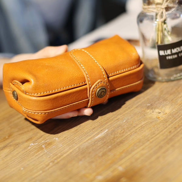 Original Womens Brown Leather Wallets Doctor Bag Clutch Wallet for Women
