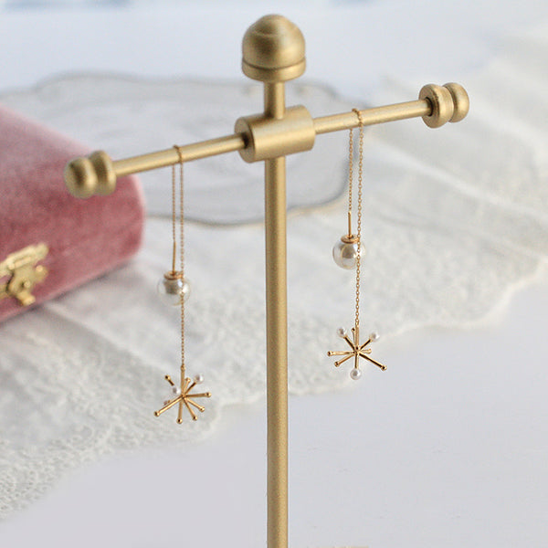 Pear Drop Threader Earrings Gold Silver June Birthstone Jewelry Women chic
