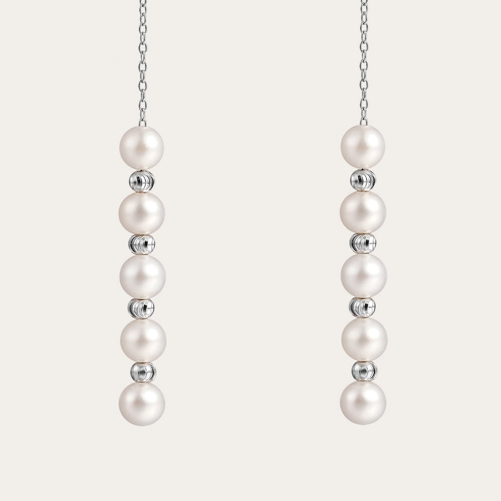Pearl Dangle Earrings Silver Jewelry Accessories Gifts Women
