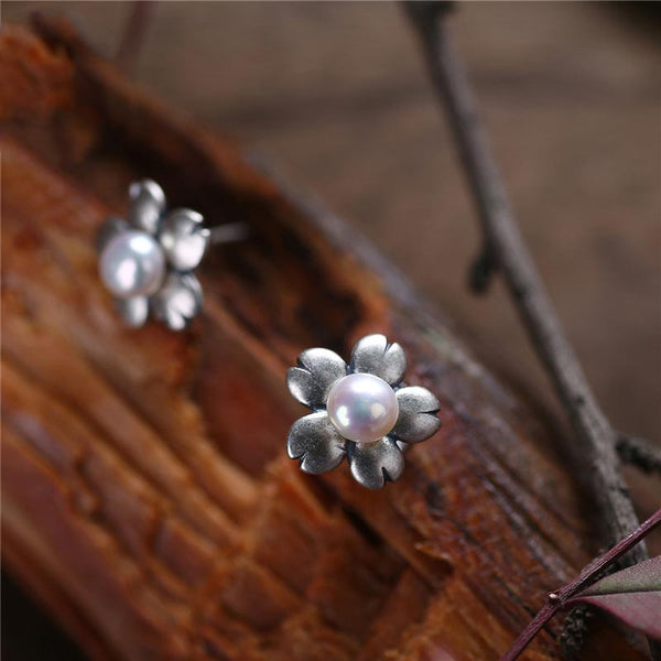 Pearl Earrings Silver June Birthstone jewelry for women