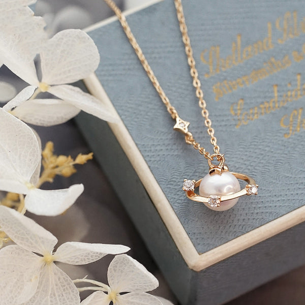 Pearl Pendant Necklace Gold Sterling Silver Jewelry Accessories Women beautiful