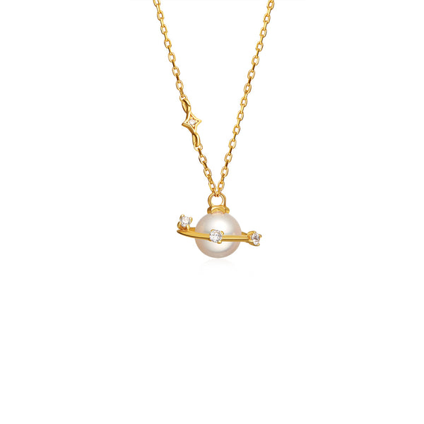 Pearl Pendant Necklace Gold Sterling Silver Jewelry Accessories Women chic
