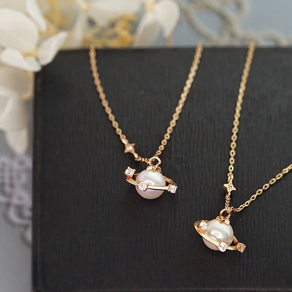 Pearl Pendant Necklace Gold Sterling Silver Jewelry Accessories Women fashionable