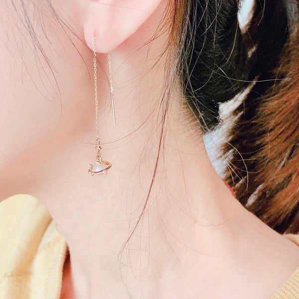 Pearl Threader Drop Earrings Gold Silver Jewelry Women beautiful