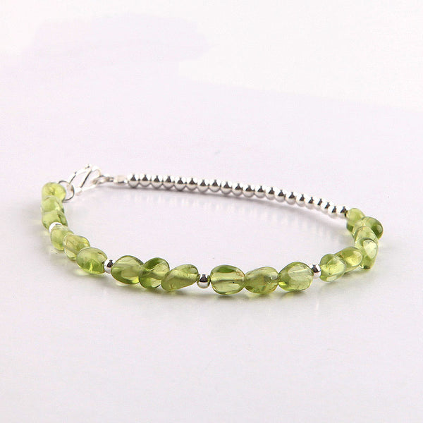 Peridot Beads Bracelets August Birthstone Handmade Gemstone Jewelry Accessories Gift for Women chic