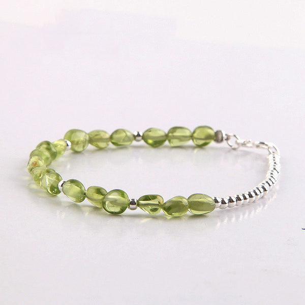 Peridot Beads Bracelets August Birthstone Handmade Gemstone Jewelry Accessories Gift for Women cute