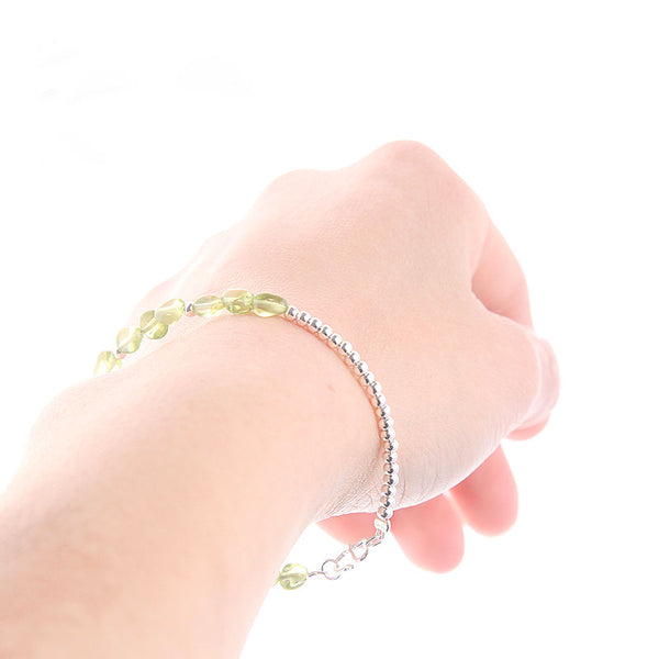 Peridot Beads Bracelets August Birthstone Handmade Gemstone Jewelry Accessories Gift for Women elegant