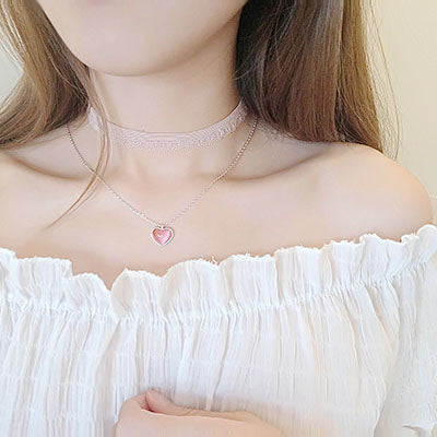Pink Cat's Eye Pendant Necklace Gold Silver Gift Choker Jewelry Accessories Women nice