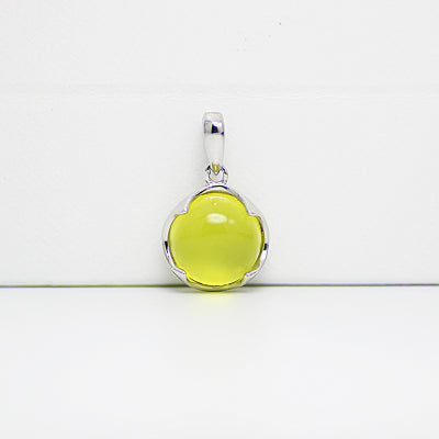 Prehnite Pendant Necklace Silver Gemstone Jewelry Accessories Women cute