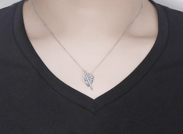 Princess and Knight Moonstone Topaz Pendant Necklace Couple Silver Necklace Designer