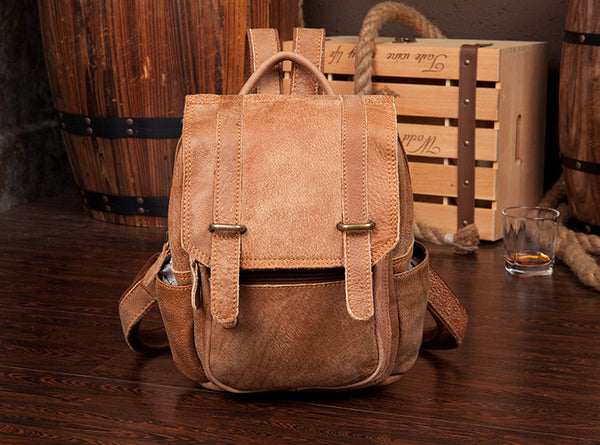 Quality Womens Small Brown Leather Backpack Purse Bags Backpacks for Women Designer